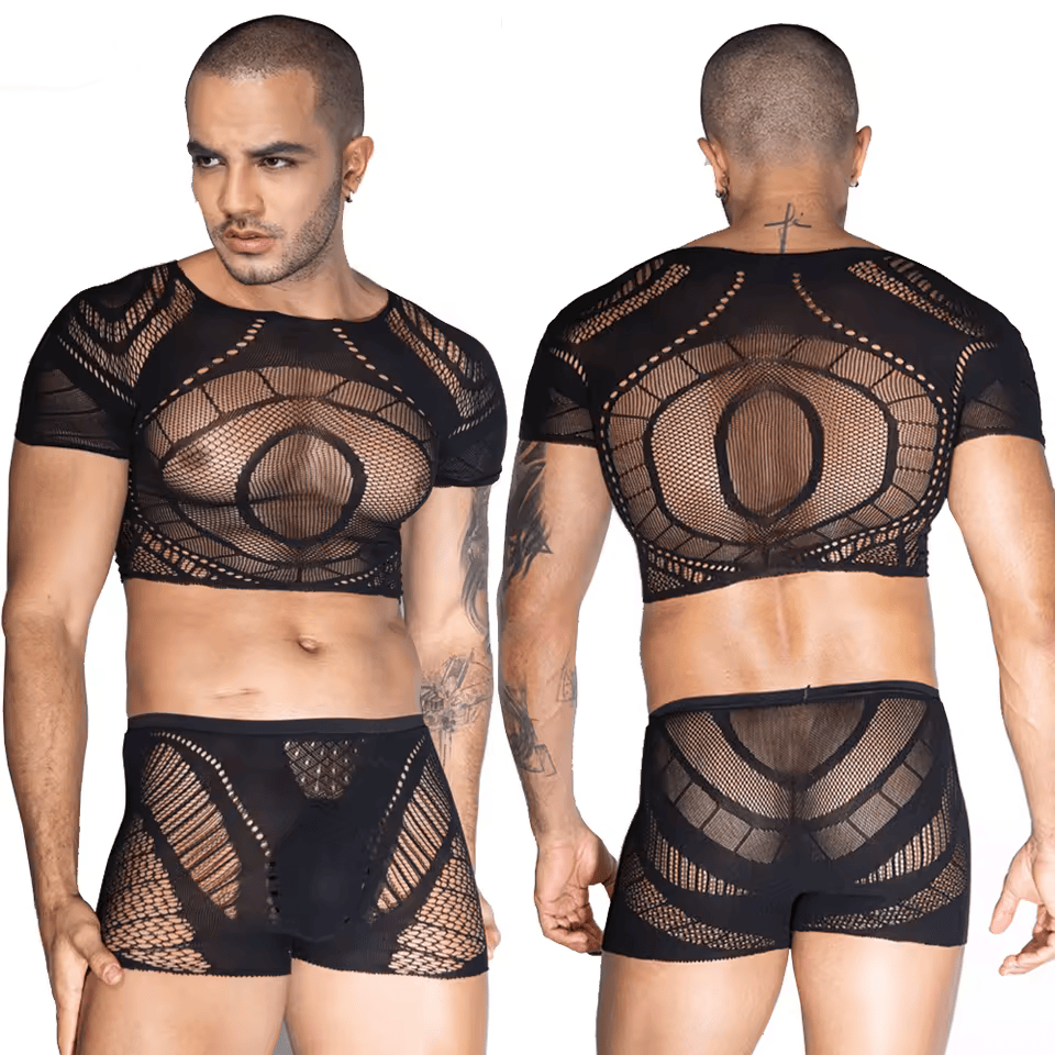 JSY Factory Wholesale New Trendy Male Lingerie Sexy Fishnet Bodystocking for Men Gay Sexy Underwear
